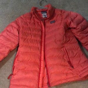 Patagonia peach jacket size lg 12 girls/women 00/0
